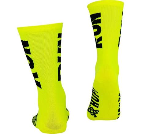 Meia HUPI Run Amarelo Neon Preto Gurias Na Corrida