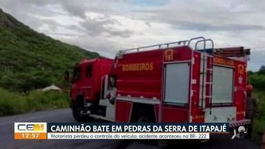 CETV 1ª Edição Fortaleza Caminhoneiro perde o controle do veículo e