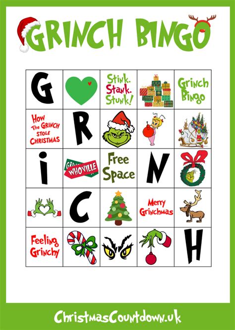 Grinch Bingo - Free Printable Christmas Game 2024