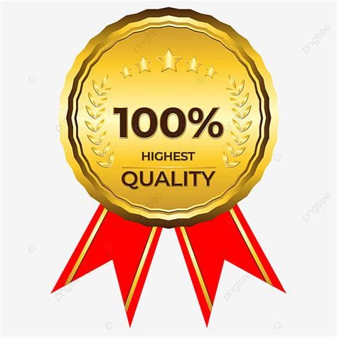 Quality Vector Art Png Highest Quality Golden Badge With Red