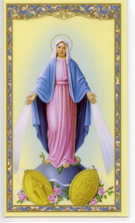 Our Lady Of The Miraculous Medal 1 Holy Card Prayer Card Pack Of 25 Etsy