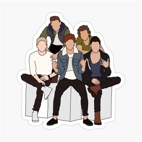 One Direction Sticker For Sale By Tehecaity One Direction Drawings