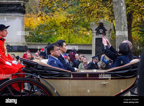 London Uk 21st November 2023 The King And Queen Formally Welcomed