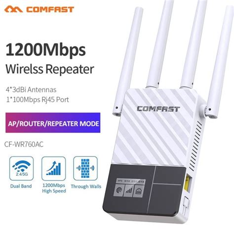 COMFAST 1200Mbps Smart OLED Display WiFi Repeater Dual Band 2 4G 5G