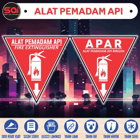 Jual Stiker Vinyl Anti Air Waterproof APAR PETUNJUK ALAT PEMADAM API