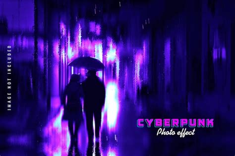 Plantilla De Efecto De Color Cyberpunk Archivo PSD Premium