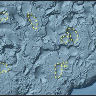 Seafloor topography in the Gulf of Mexico, showing salt-withdrawal ...