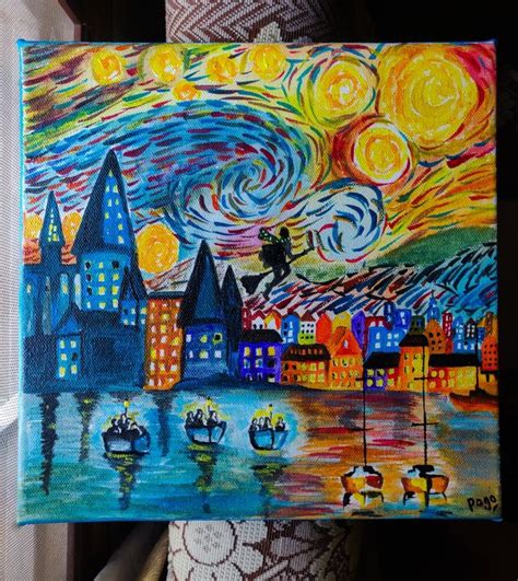 Lenoid Afremov Inspired Starry Night In Hogwarts Starry Night