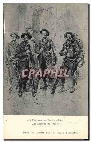 Carte Postale Ancienne Militaria Chasseurs Alpins Les Vosgiens Aux