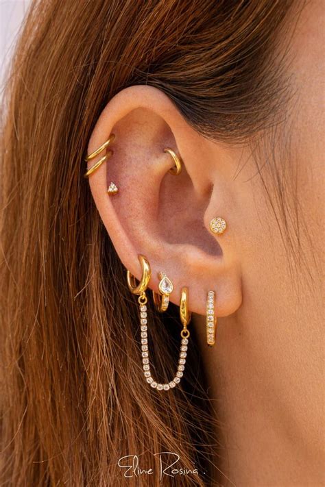 Gold Plated Earrings Eline Rosina Jewelry Earings Piercings