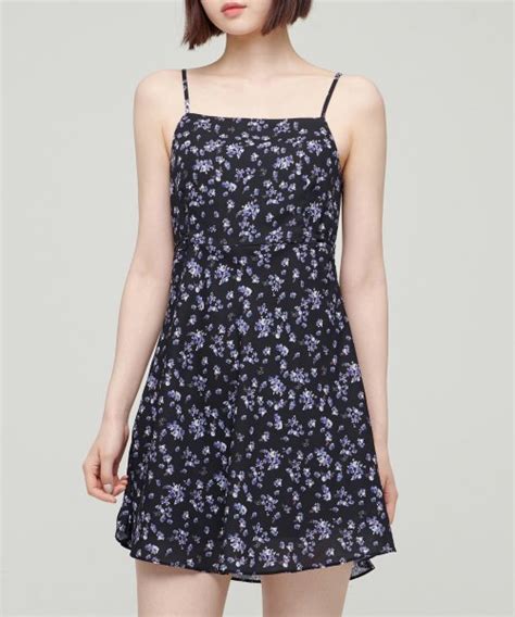 MUSINSA MUSINSA STANDARD WOMAN WOMENS FLORAL STRING MINI DRESS BLUE