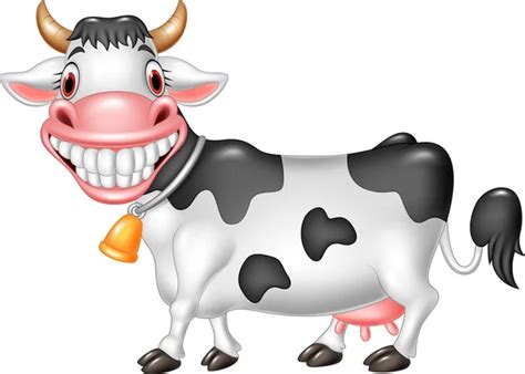 Cartoon Happy Cow Isolated White Background — Stock Vector © tigatelu #195863038