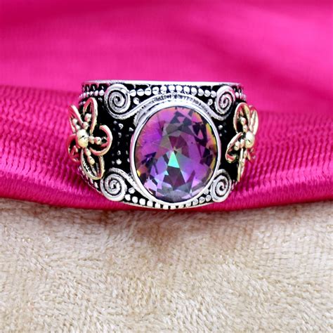 Mystic Topaz Ring 925 Sterling Silver Ring Handmade Ring Rainbow