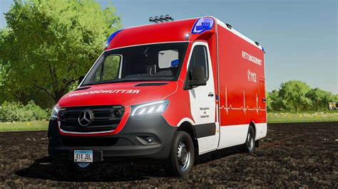 Mercedes Benz Sprinter Strobel Ambulance V1 0 FS22 Mod Farming