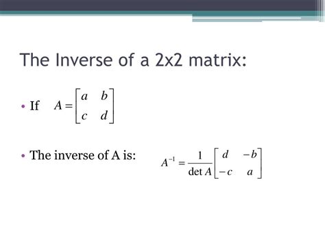 Ppt Determinants And Inverses Of X Matrices Powerpoint Presentation