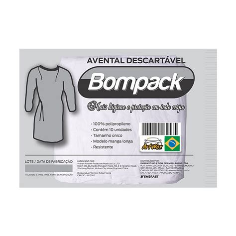 Bompack Avental Descartavel TNT C 10 Artwax Produtos Estéticos