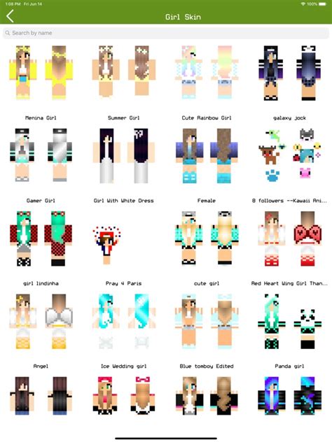 Minecraft Rainbow Girl Skins