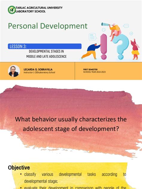 Per Dev Developmental Stages In Middle And Late Adolescence Pdf