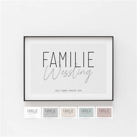 Familienposter Personalisiert Mit Namen Geschenk Zum Einzug Etsy