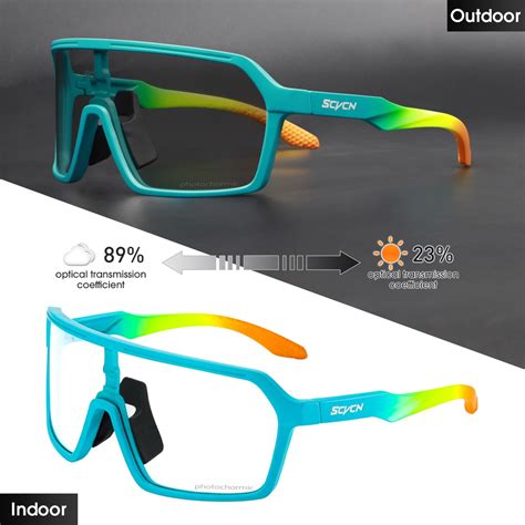 Scvcn Photochromic Sunglasses Uv400 Cycling Glasses Mens And Womens