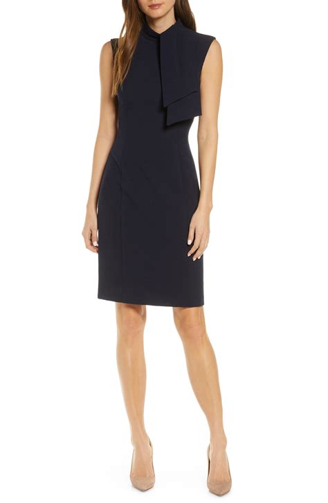 Harper Rose Tie Neck Sheath Dress Regular And Petite Nordstrom