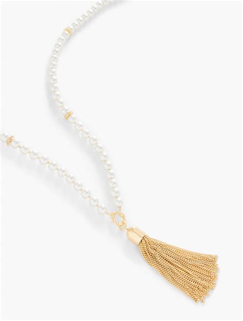 Tassel Pearl Necklace Talbots