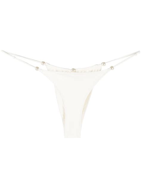 Cult Gaia Pearl Embellished Slip On Bikini Briefs Farfetch