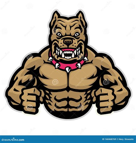 Angry Muscle Pitbull Stock Vector Illustration Of Cute 160468769