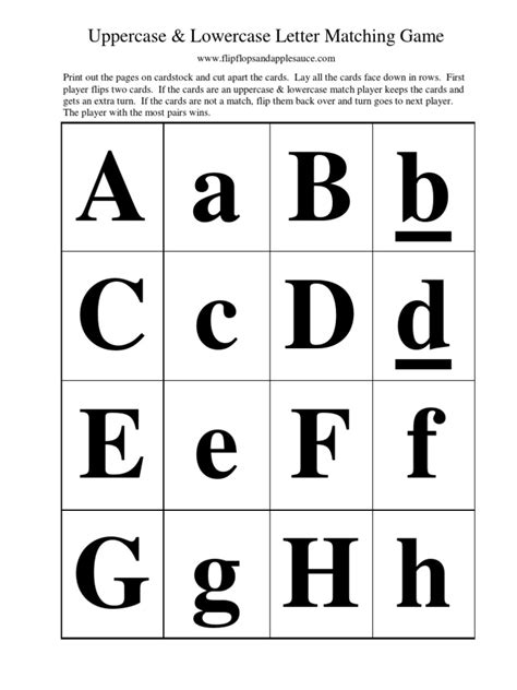 Abc Uppercase Lowercase Matching Game Pdf