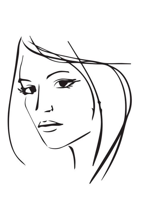 Lady Face Vector Graphic Adobe Illustrator Lines Eye Eye Illustration