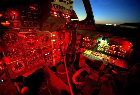 The MiG-31 Foxhound cockpit illuminated beautifully with red lighting ...