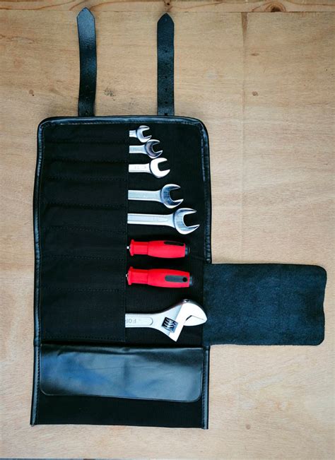 Trousse Outils Moto Au Style Vintage En Cuir Et B Che De Coton Fait