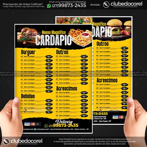 Card Pio Lanchonete Hamburguer Gourmet Cdr E Pdf Clube Do Corel