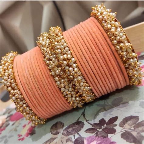 Indian Bangles Metal Bangles Velvet Bangles Set Metal Etsy