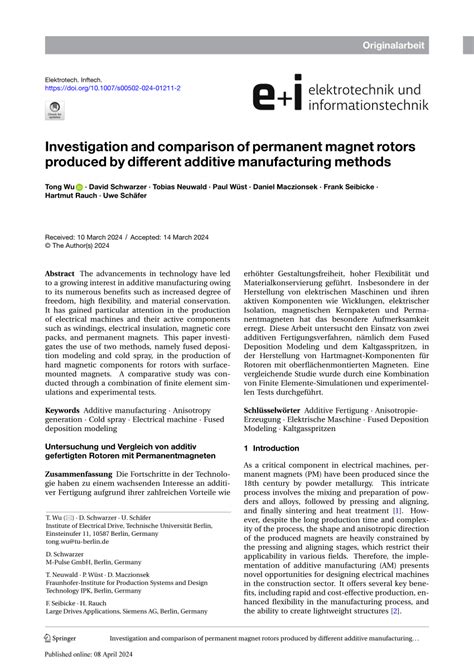 PDF Investigation And Comparison Of Permanent Magnet Rotors Produced