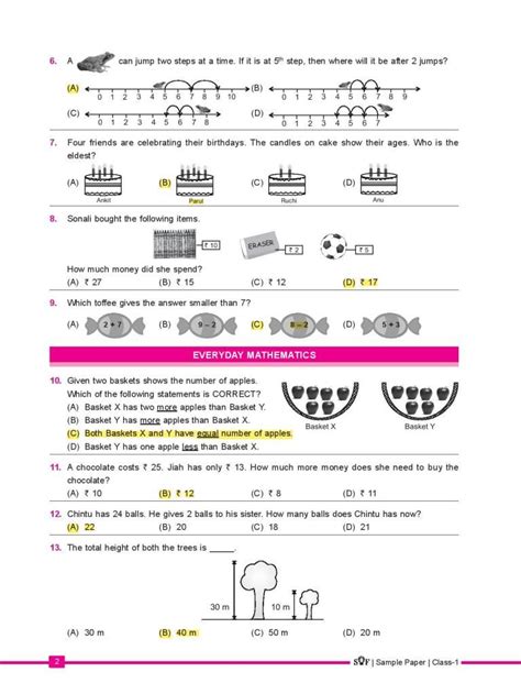 Imo Solved Sample Paper Class 1 National Mathematics Olympiad