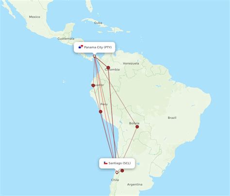 All Flight Routes From Santiago To Panama City Scl To Pty Flight Routes