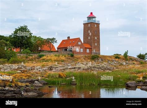 Svaneke Lighthouse, Bornholm Island, Denmark, Europe Stock Photo - Alamy