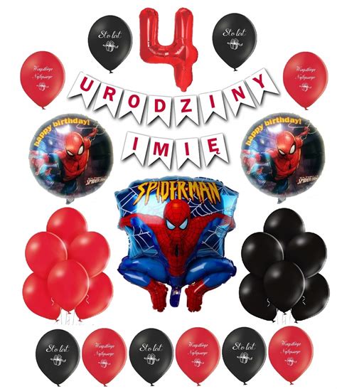 Zestaw Balony Spider Man 4 Urodziny Baner Imię 12174311545 Allegro pl