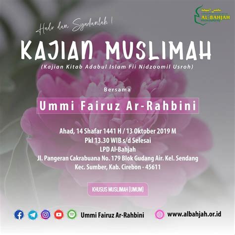 Kajian Muslimah Kitab Adab Dan Aturan Berumah Tangga Dalam Islam