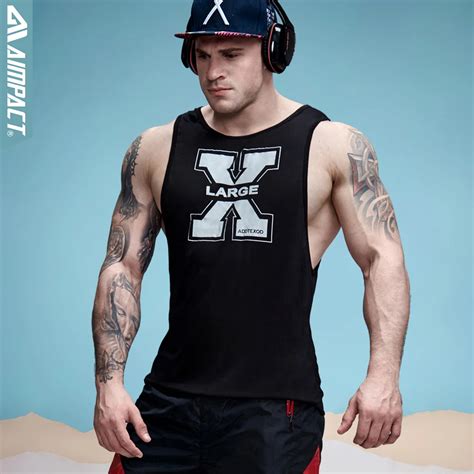 Buy Aimpact Men S Vivid Tank Tops Low Cut Armholes Vest Sexy Casual Men Workout