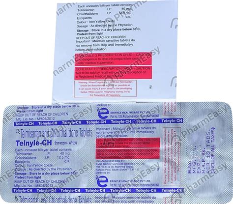 Telnyle Ch Mg Mg Strip Of Tablets Uses Side Effects Price