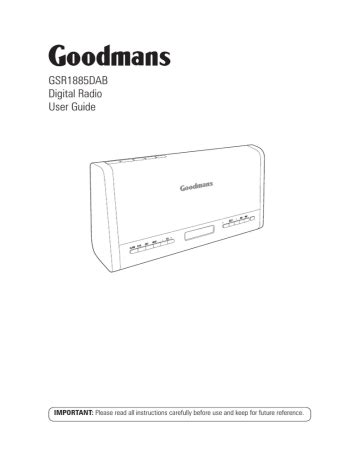 Goodmans Gsr Dab Dab Digital And Fm Radio User Guide Manualzz