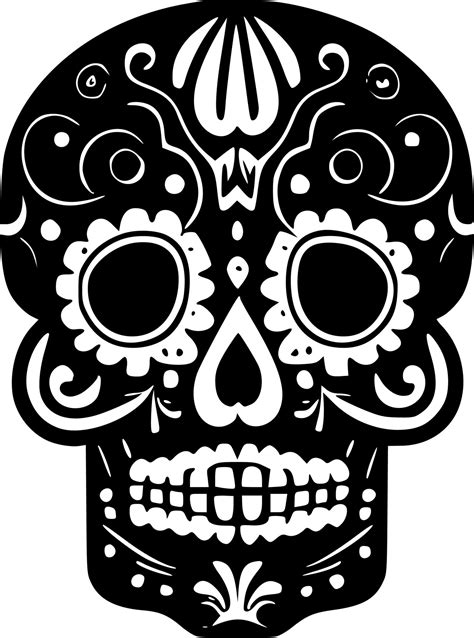 Sugar Skull, Black and White Vector illustration 23852492 Vector Art at ...