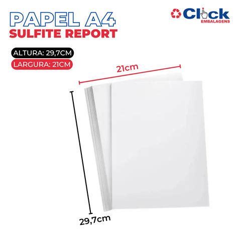 Folha De Sulfite A4 - Papel Folha Sulfite A4 Branca Report Premium - 500 folhas - Click ...