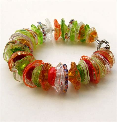 Handmade Lampwork Bracelet Glass Bracelet Beaded Bracelet Etsy