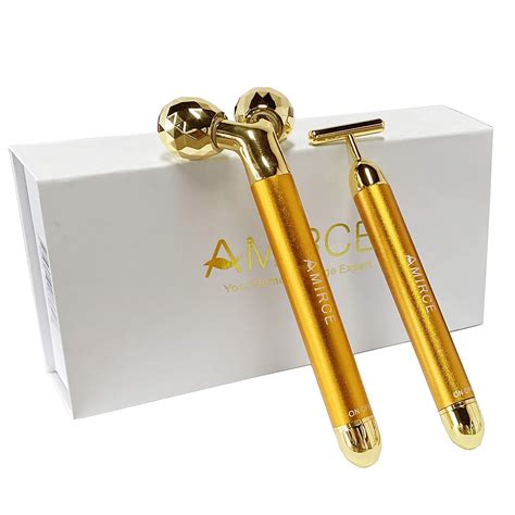 Buy 24k Beauty Bar Golden Face Massager 3d Roller Electric Sonic Energy Beauty Bar And T