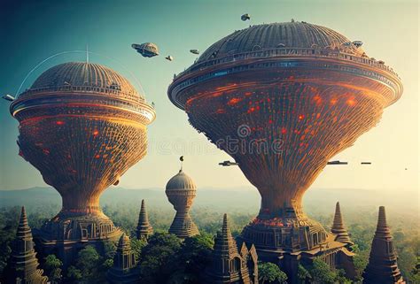 Yogyakarta, Yogyakarta, Indonesia Futuristic Cityscape. Generative AI. Stock Illustration ...