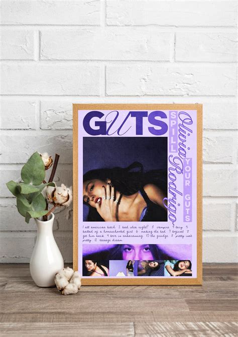 Olivia Rodrigo Guts Album Inspired Poster, PNG, Music Poster, A4 ...