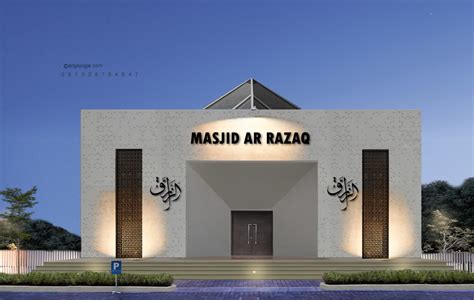 Desain Fasad Masjid Ar Razaq Modern Minimalis Argajogja